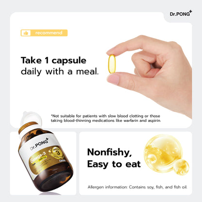 Dr.PONG DAILY OMEGA-3 ODOURLESS FISH OIL 1000 MG PLUS VITAMIN E